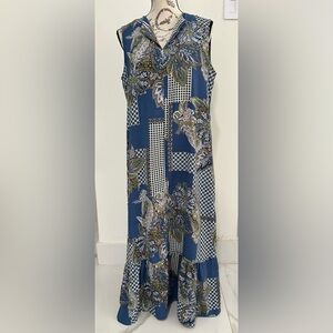 Jones New York Blue Floral Patchwork Dress